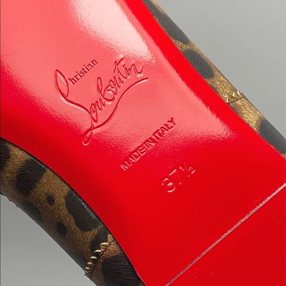 Christian Louboutin Mamadrague Square-Toe Leopard-Print Leather Flats size 37.5 - Picture 11 of 11